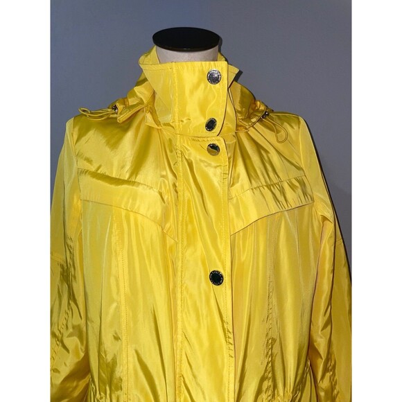 London Fog Women's Rain Coat Parka size L Yellow Preppy Old Money - Picture 9 of 14